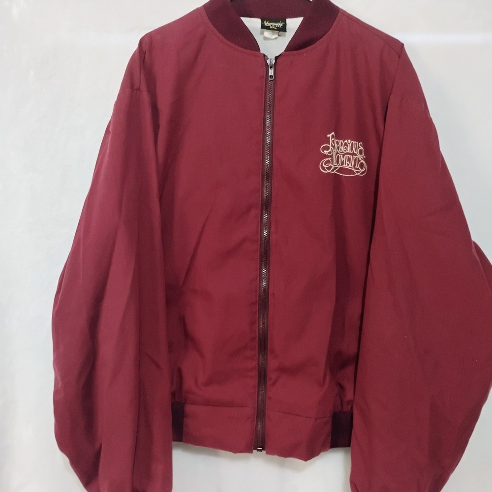 Vintage 2XL Precious Moments Salesman Jacket Coat Maroon USA Made Embroidered M